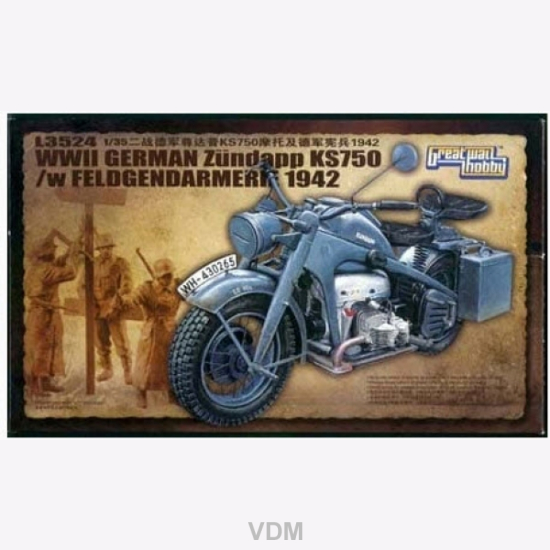 WWII German Zündapp KS750 w Feldgendarmerie Great Wall Hobby L3524 1 35