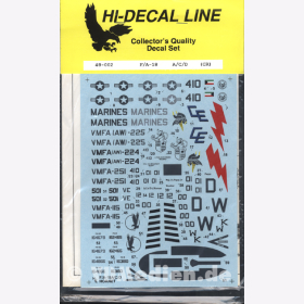 Hi-Decal Line 48-002, F/A-18 A/C/D Hornet (CR) 1:48 Modellbau Abziehbild