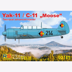 Yak-11 / C-11 &quot;Moose&quot; Two-seat advanced trainer DDR/Sowjet/&Ouml;sterreich, RS Models, 1:72, (92165)