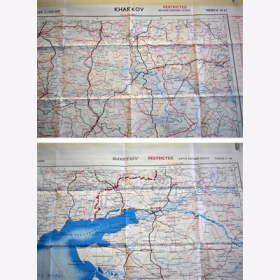 Fliegerkarte Silk Map von Kharkov (Ukraine) und Rostov (Russland) 1:1.000.000