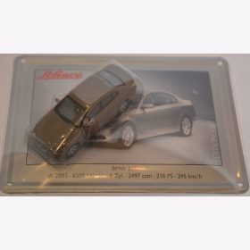 Schuco Modell 1:87 BMW 525i graubraun mit Schild aus Emaille