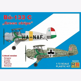 Rs Models 92222 1/72 Bucker Bu-133c Gr&uuml;ne Streifen Modellbau Flugzeug