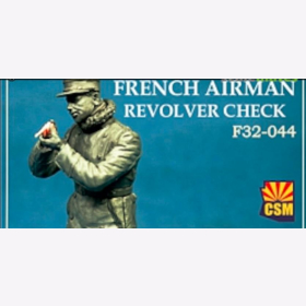 CSM-F32044 French Airmann Checking Revolver Modellbau Figur 1/32