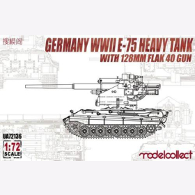 UA72136 Germany WWII E-75 Heavy Tank with 128mm Flak 40 Gun 1:72