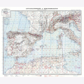 Luft-Navigationskarte 1: 2000000 1941: Westliches Mittelmeer