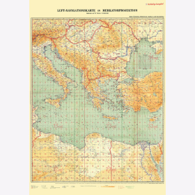 Luft-Navigationskarte 1: 2000000 1940: &Ouml;stliches Mittelmmeer, Balkan, Nordafrika