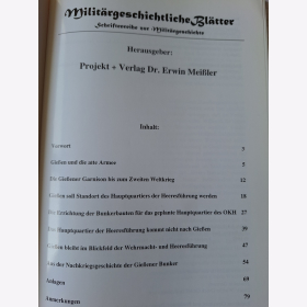 Grether / Kampe Deckname &quot;Hansa&quot; Die Bunker im geplanten Hauptquartier des OKH in Gie&szlig;en Milit&auml;rgeschichtliche Bl&auml;tter Schriftenreihe zur Milit&auml;rgeschichte
