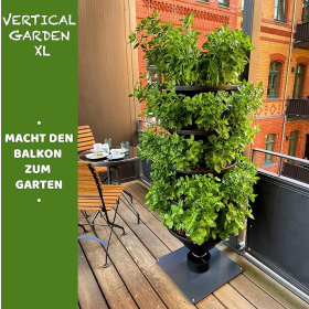 Vertical Garden XL Turm-Hochbeet/Pflanzturm f&uuml;r den Garten: das schneckenfreie Hochbeet/Schiefergrau Garten Blumenbeet Vertikal Pflanzen