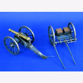 BRITISH NAPOLEONIC 9 POUNDER GUN &amp; LIMBER Verlinden 1000 1:16 120mm